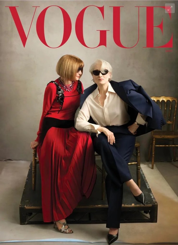 Vogue cover featuring Anna Wintour and Meryl Streep. Source: Conde Nast 