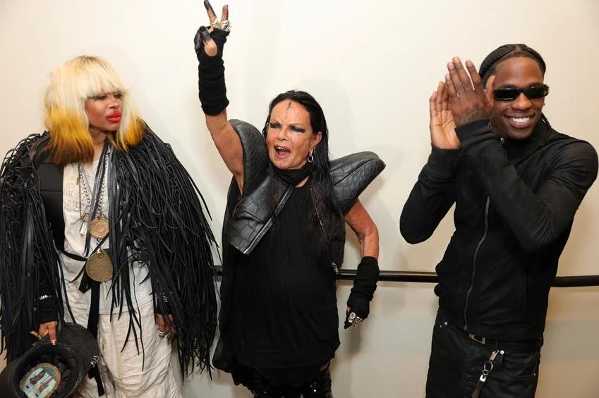 Erykah Badu, Michèle Lamy and Travis Scott. Source: Getty 